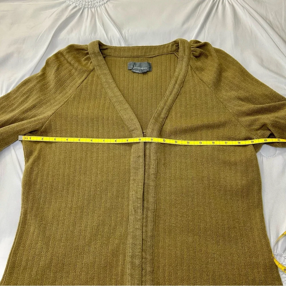 Anthropologie Olive Green V-Neck Snap Front Long Sleeve Top Size XL - Picture 11 of 15